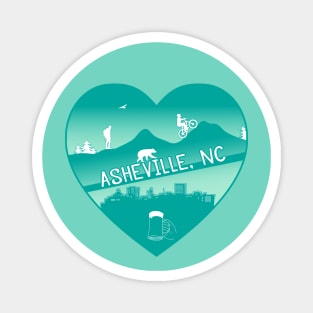 I Love AVL - Heart Cityscape - GREEN NA 08 Magnet